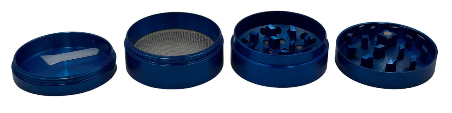 5cm Blue Curved Herb Grinder 4 Layers