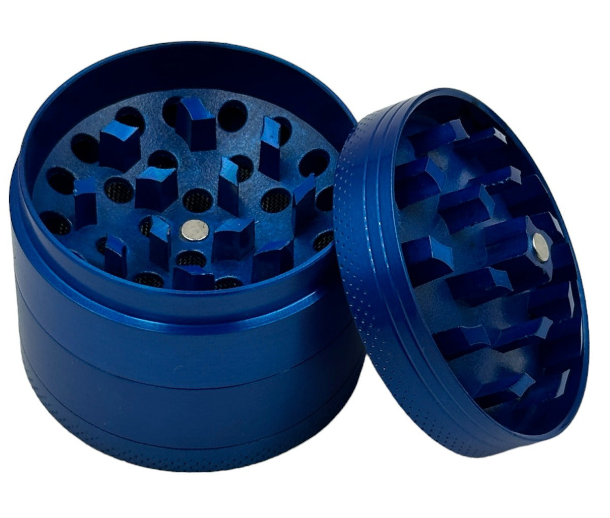 5cm Blue Curved Herb Grinder 4 Layers