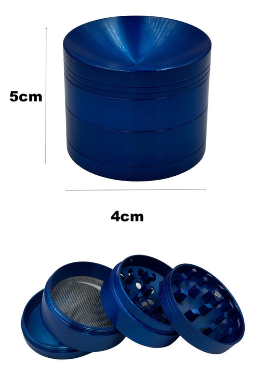 5cm Blue Curved Herb Grinder 4 Layers