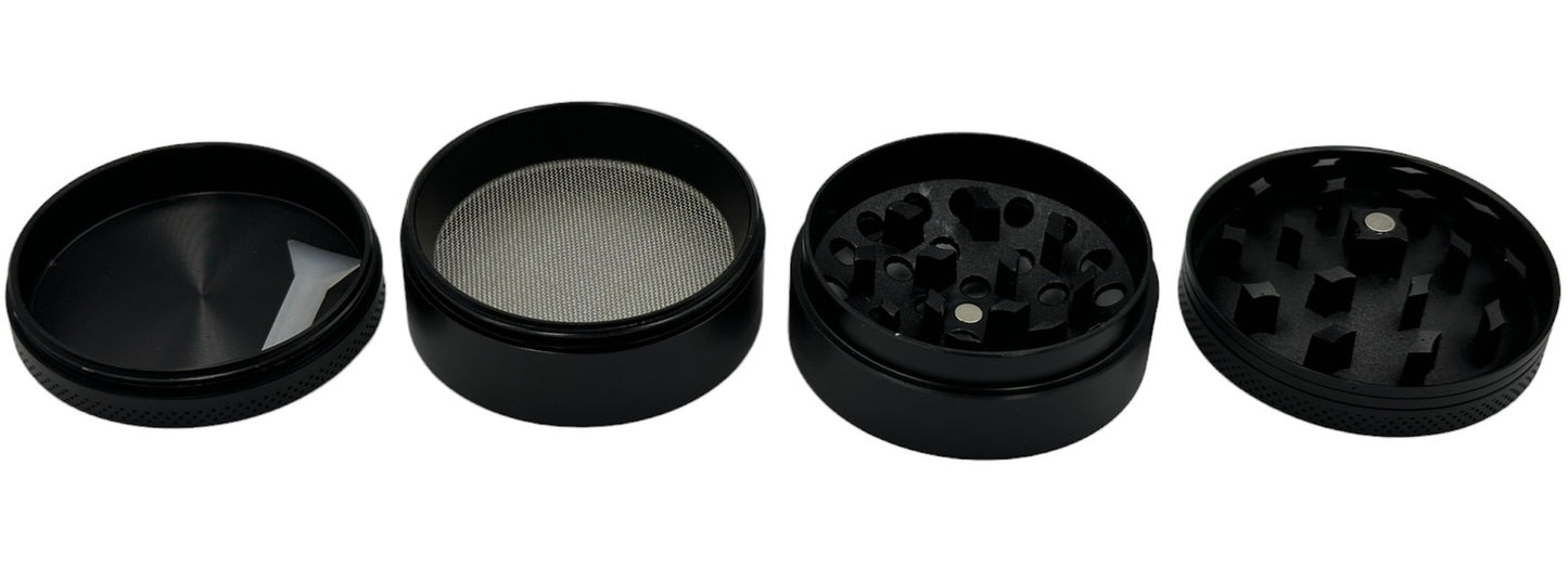 5cm Black Curved Herb Grinder 4 Layers