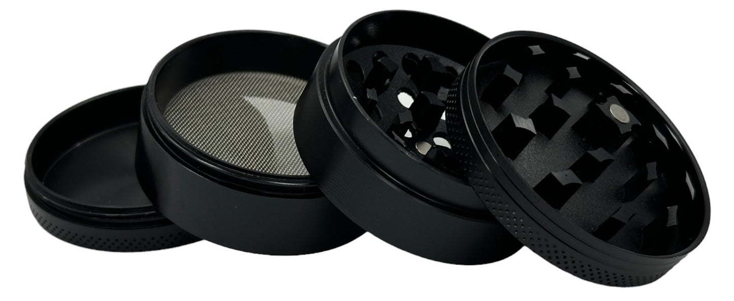 5cm Black Curved Herb Grinder 4 Layers