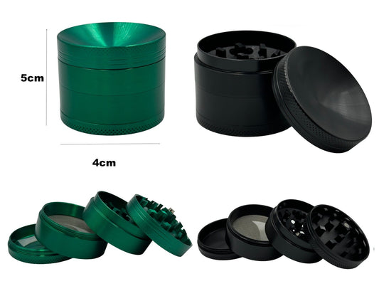 2-Pack 5cm Curved Herb Grinder Green Black