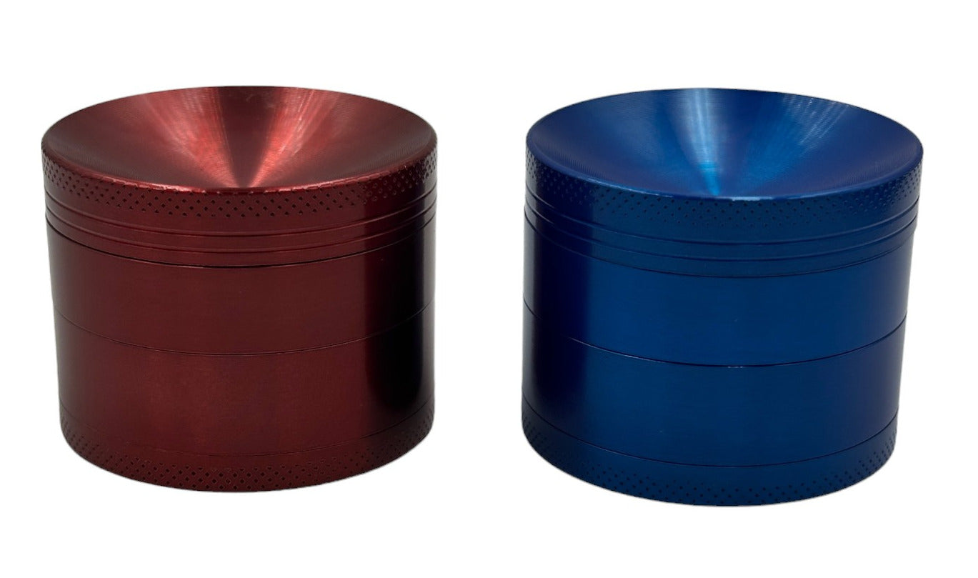 2-Pack 5cm Curved Herb Grinder Crush Red Blue