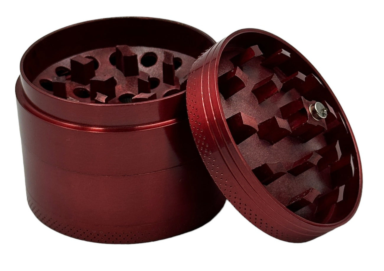 2-Pack 5cm Curved Herb Grinder Crush Red Blue