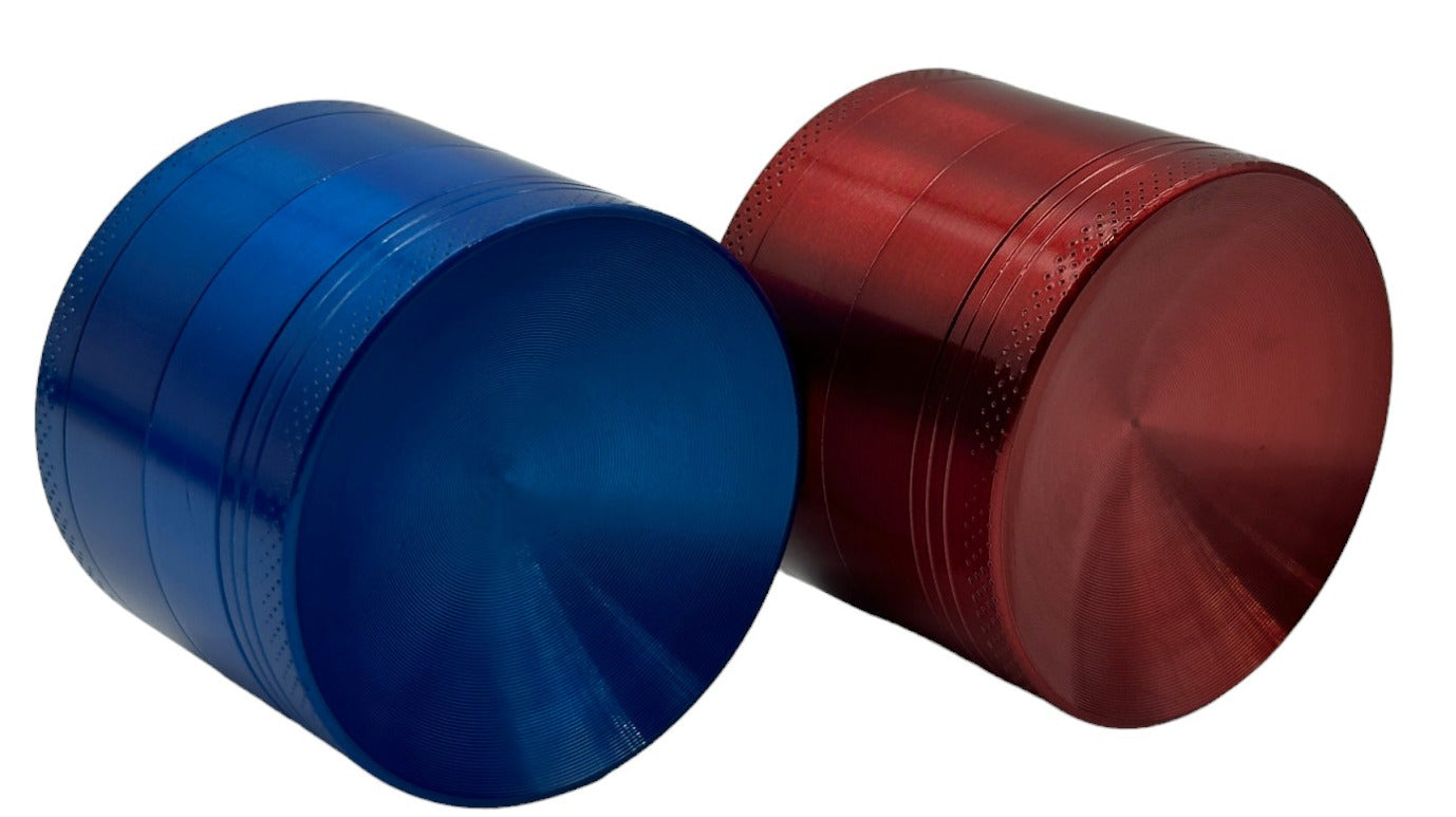 2-Pack 5cm Curved Herb Grinder Crush Red Blue