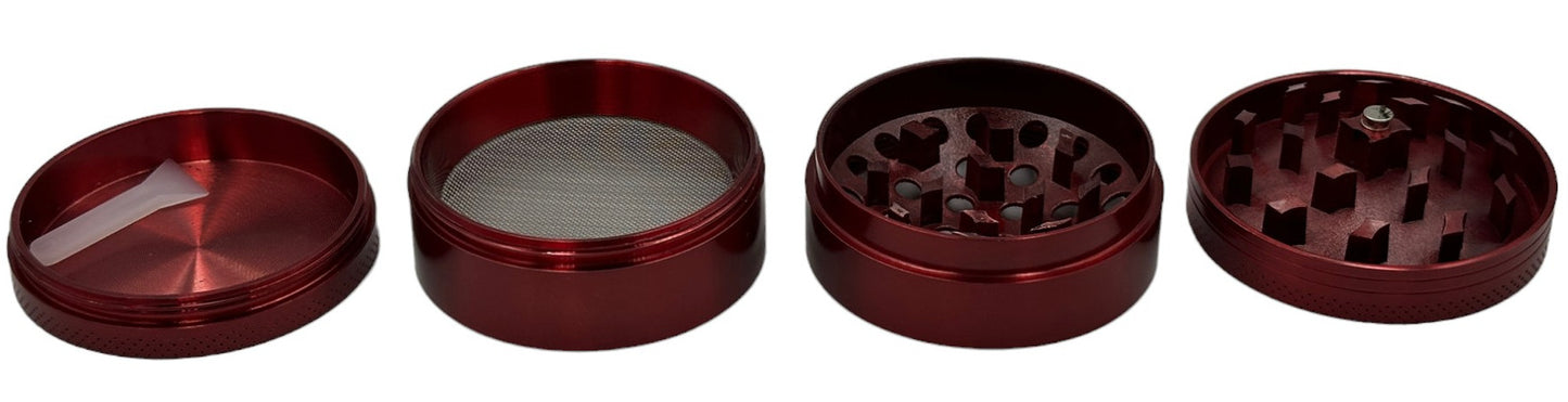 5cm Red Curved Herb Grinder 4 Layers