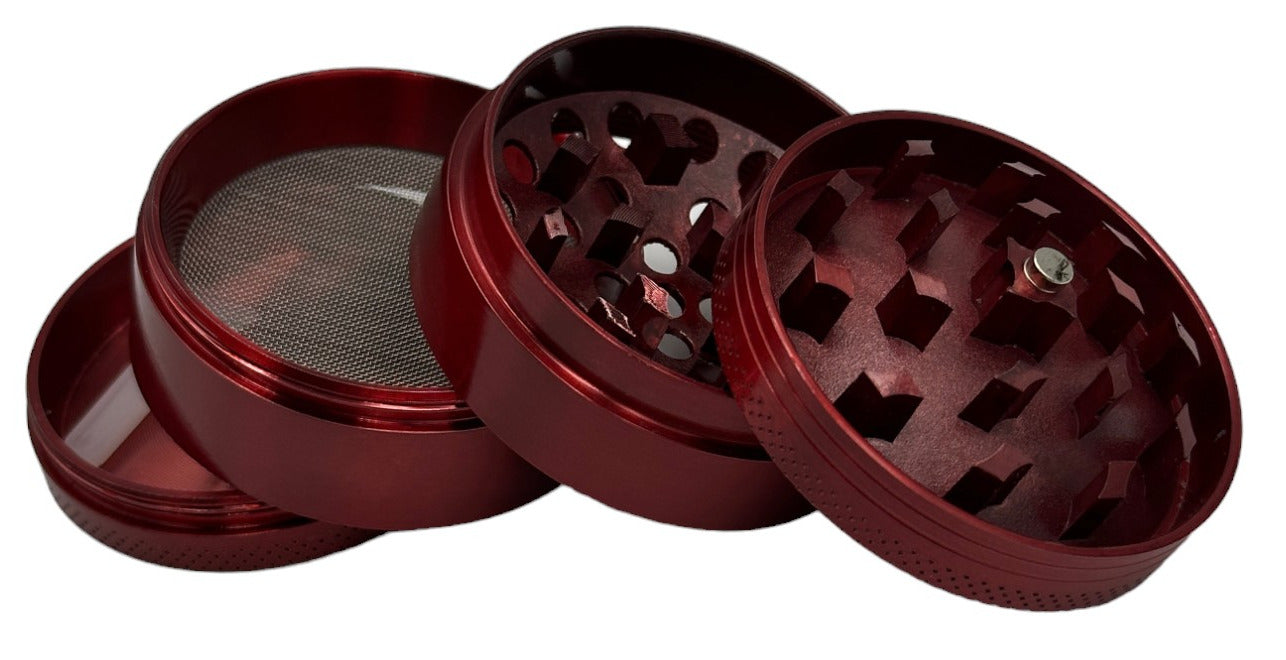 5cm Red Curved Herb Grinder 4 Layers