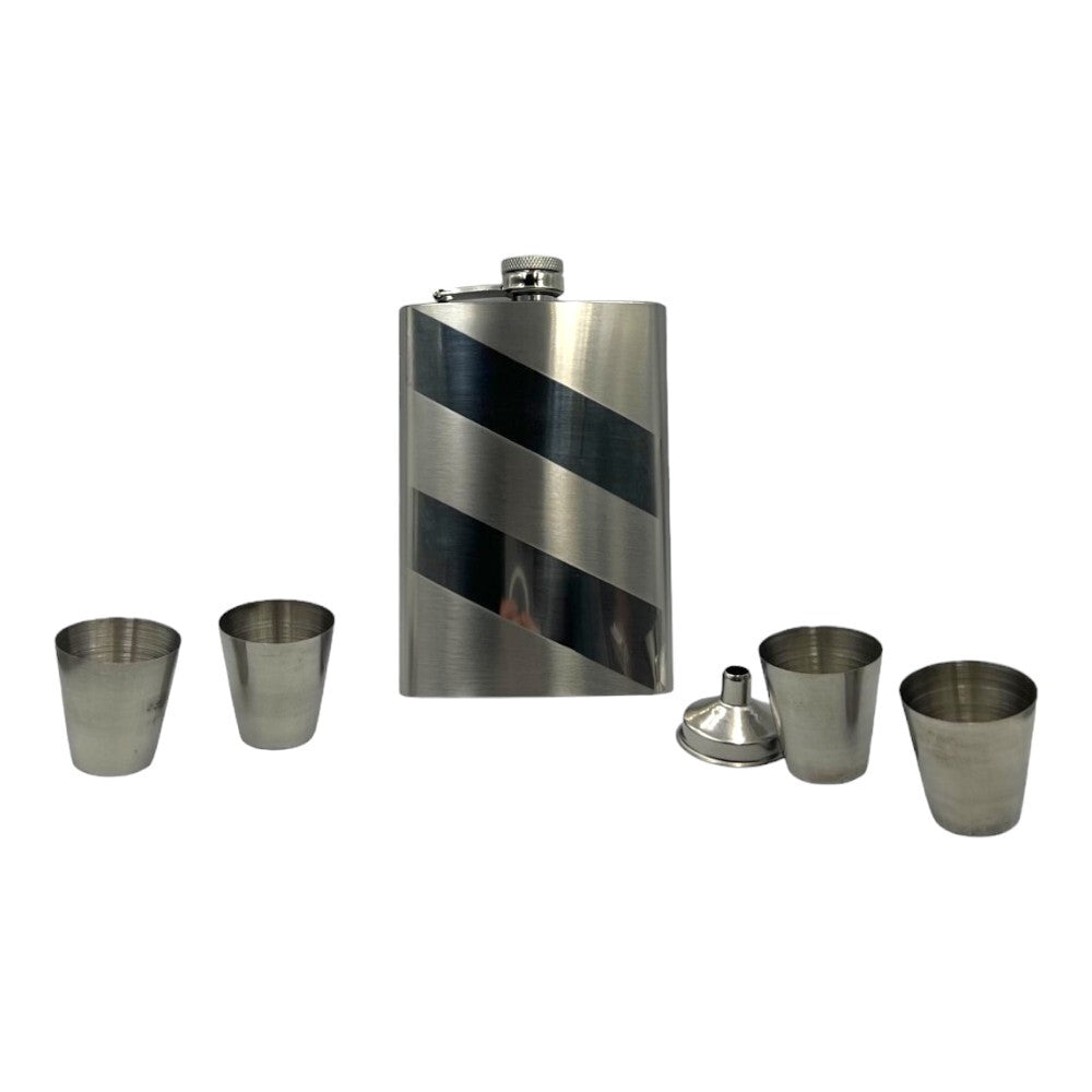 Stainless Steel Hip Flask and Shot Glass Gift Set 9oz