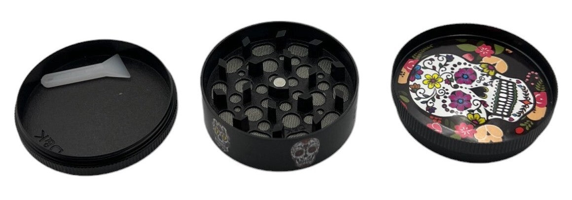 2.5cm Assorted Skull Herb Grinder 3 Layers Metal Crusher