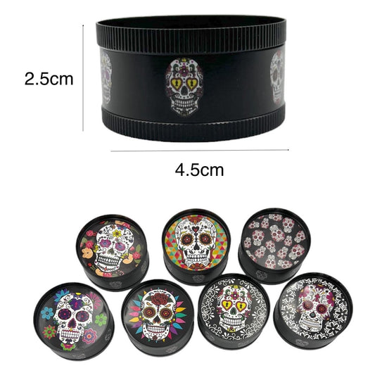 2.5cm Assorted Skull Herb Grinder 3 Layers Metal Crusher