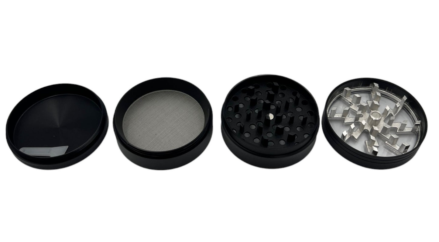 6cm Black Herb Grinder 4 Layers Metal Crusher