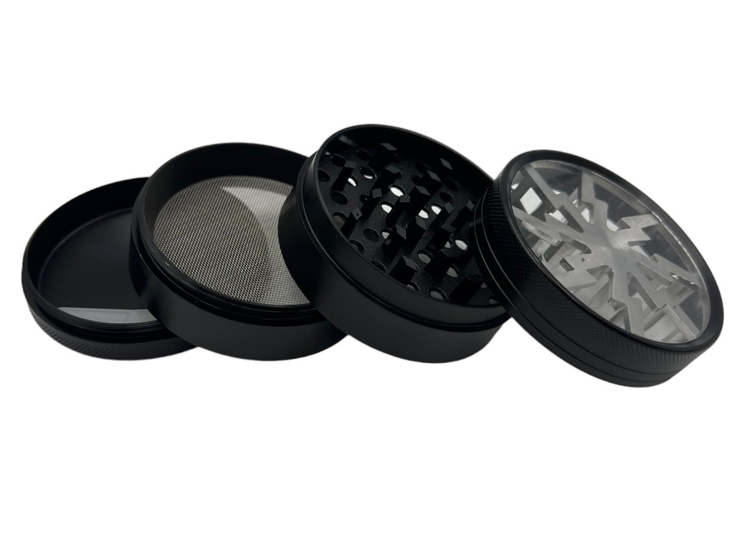 6cm Black Herb Grinder 4 Layers Metal Crusher