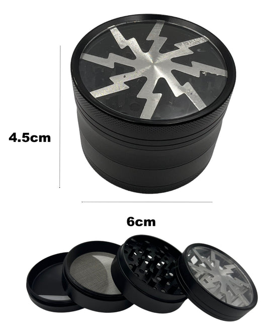 6cm Black Herb Grinder 4 Layers Metal Crusher