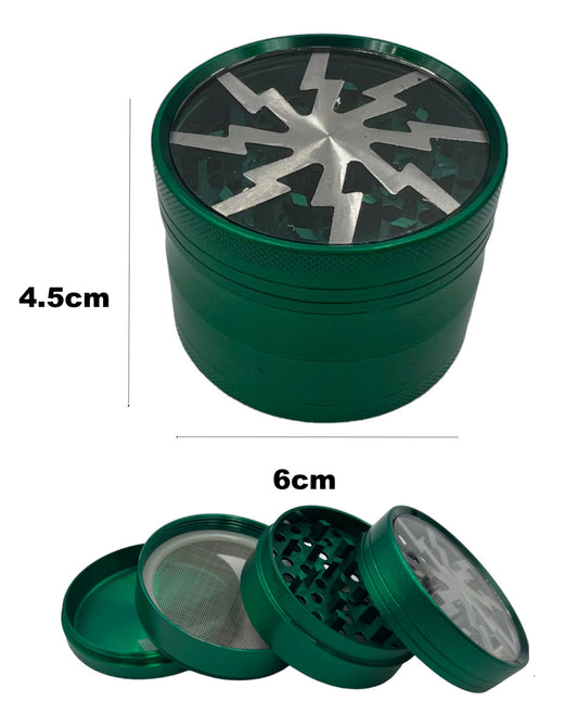 6cm Green Herb Grinder 4 Layers Metal Crusher