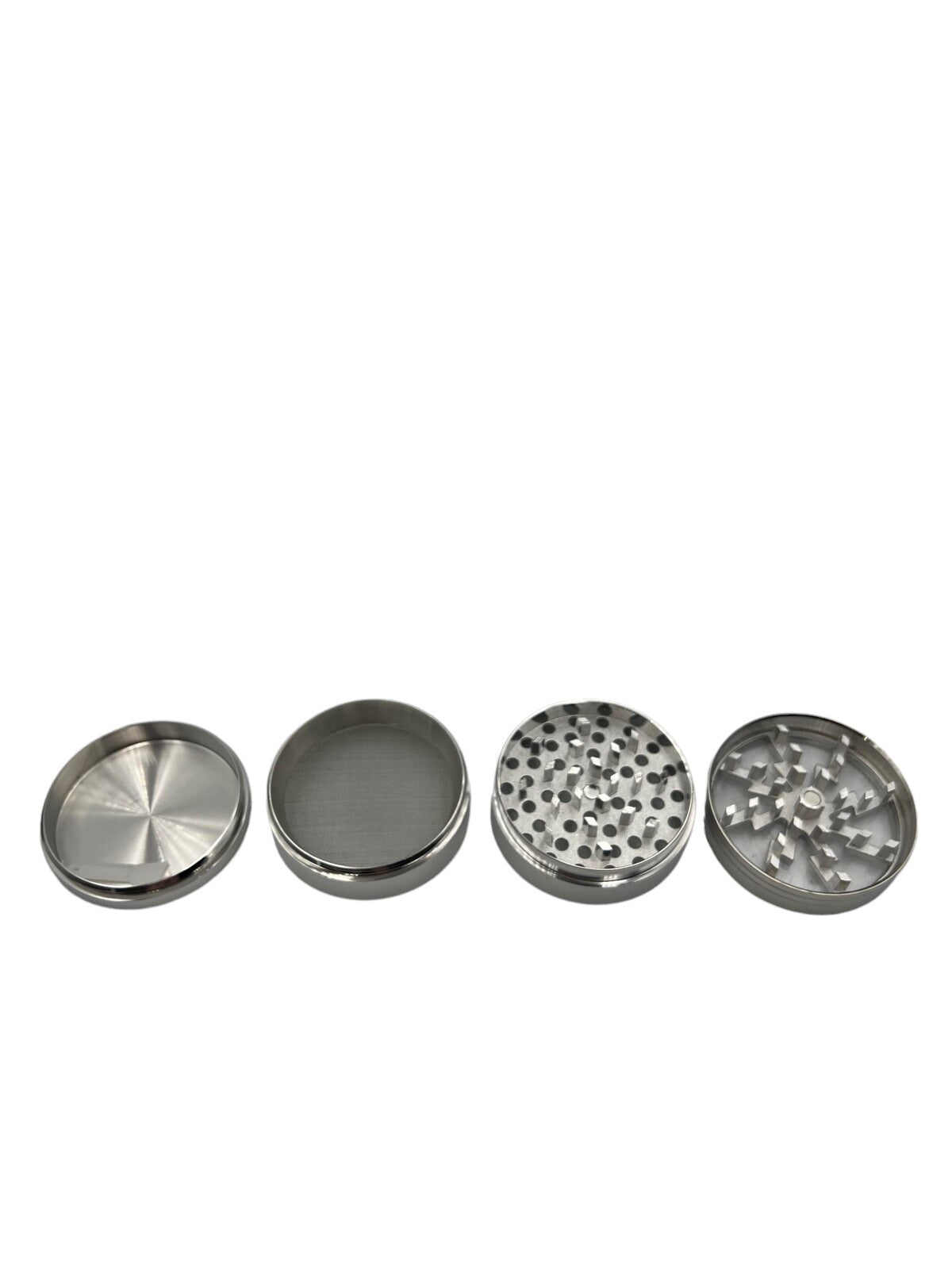 6cm Silver Herb Grinder 4 Layers Metal Crusher