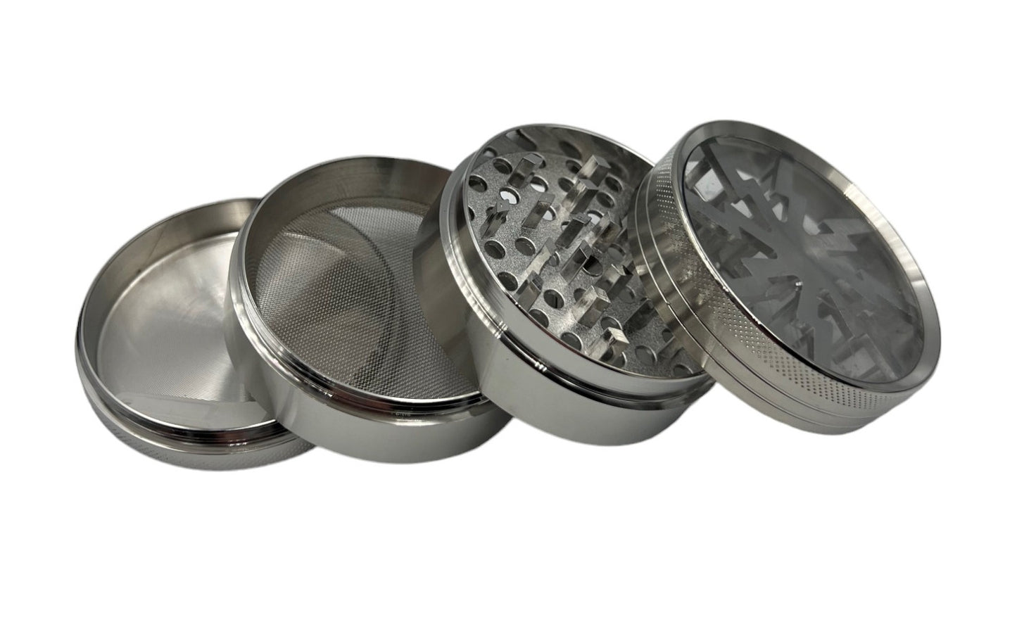 6cm Silver Herb Grinder 4 Layers Metal Crusher