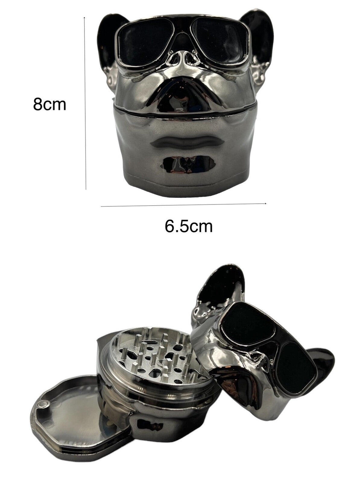 8cm Assorted Dog Pup Herb Grinder 4 Layers Metal Crusher Gift