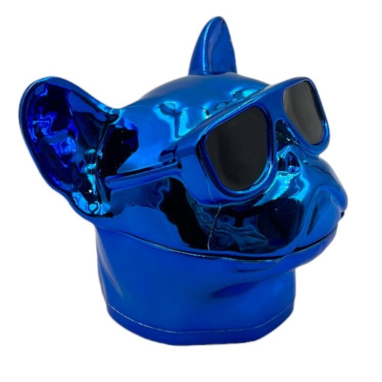 8cm Blue Dog Pup Herb Grinder 4 Layers Metal Crusher Gift