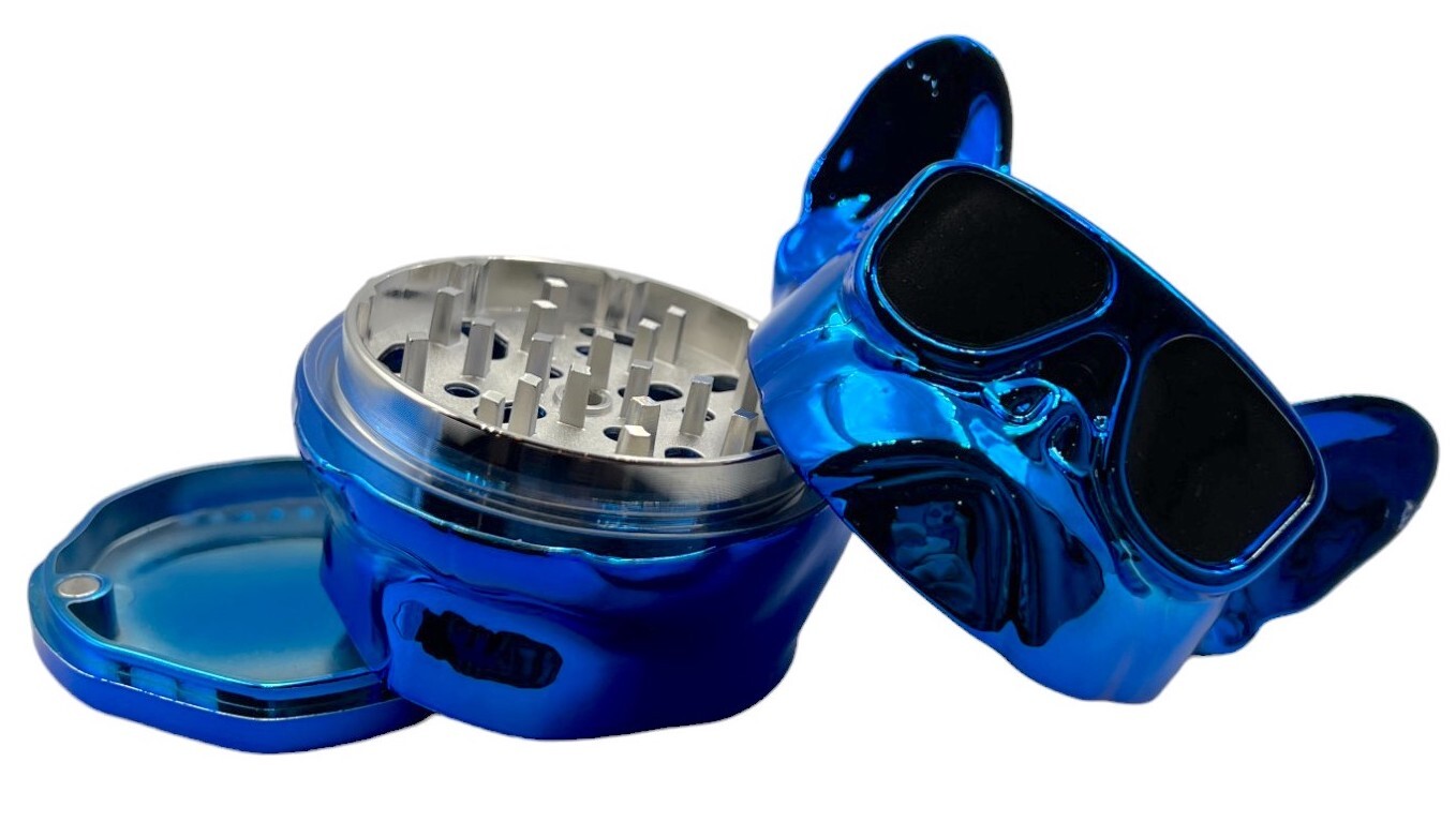 8cm Blue Dog Pup Herb Grinder 4 Layers Metal Crusher Gift