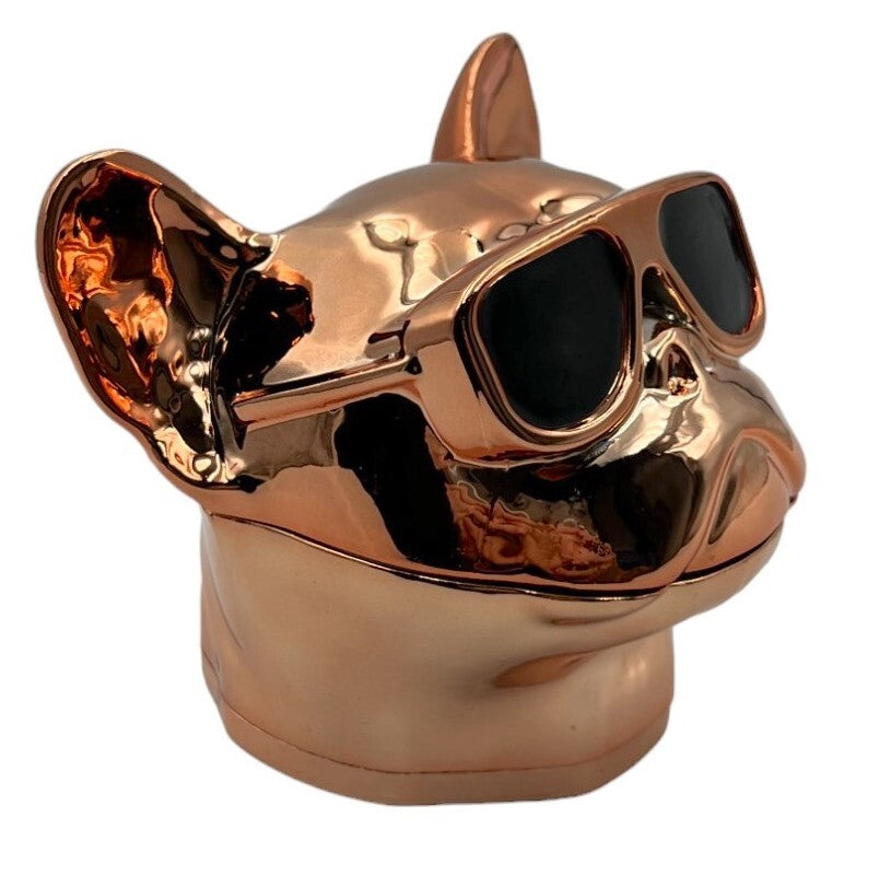 8cm Gold Dog Pup Herb Grinder 4 Layers Metal Crusher Gift