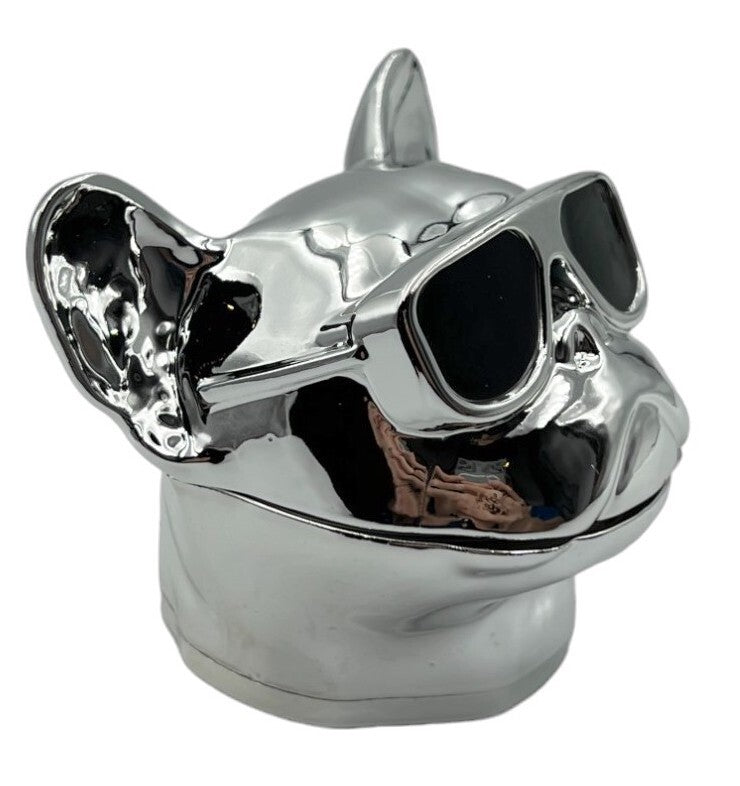 8cm Silver Dog Pup Herb Grinder 4 Layers Metal Crusher Gift