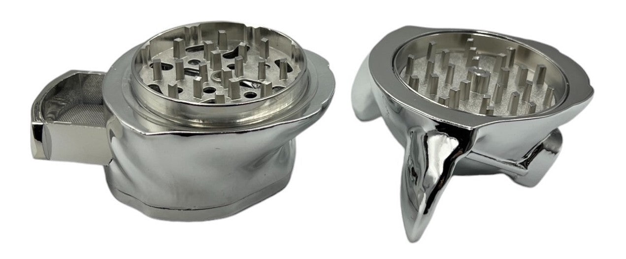 8cm Silver Dog Pup Herb Grinder 4 Layers Metal Crusher Gift