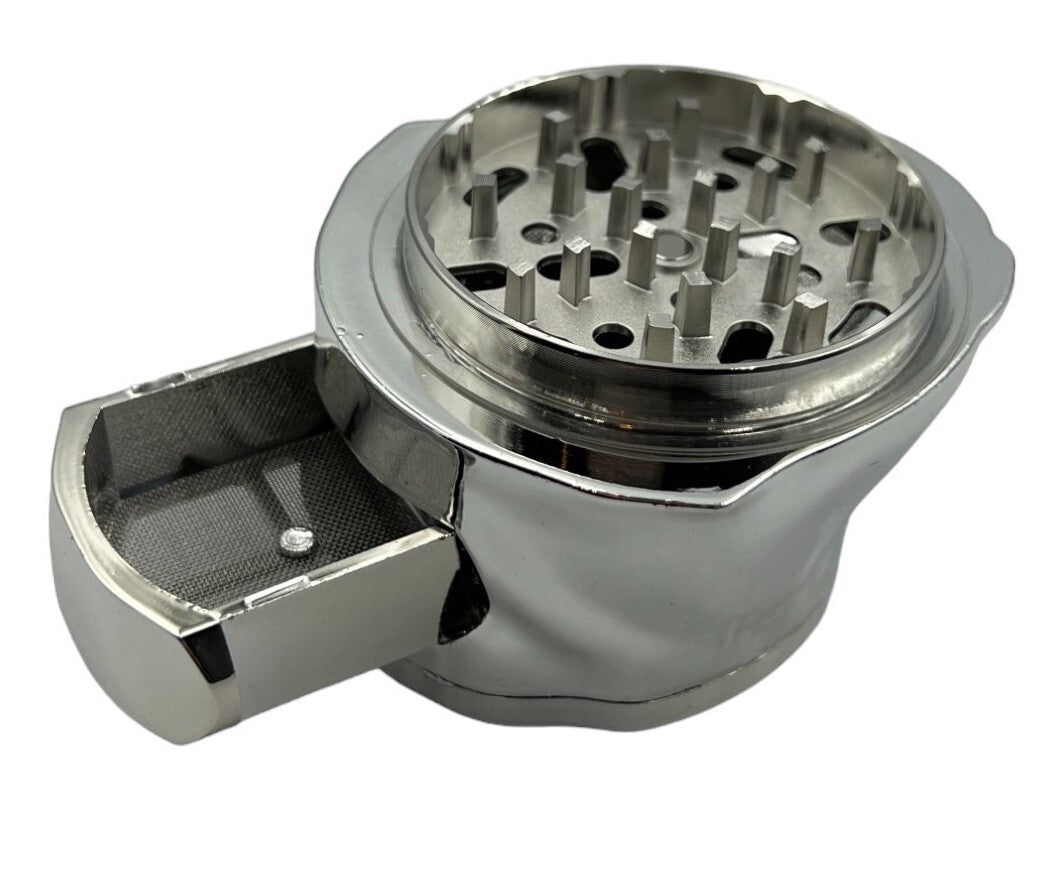 8cm Silver Dog Pup Herb Grinder 4 Layers Metal Crusher Gift