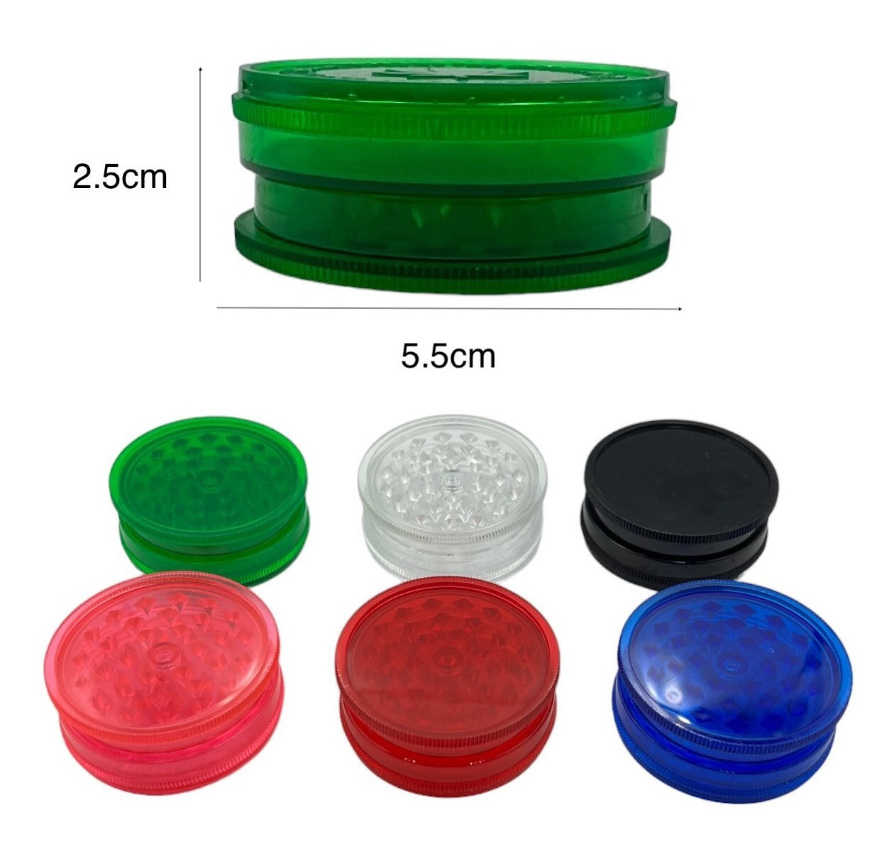 6-Pack 5.5cm Acrylic Herb Tobacco Grinder