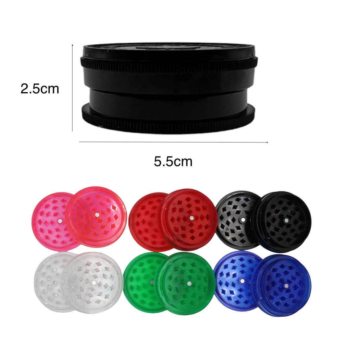 5.5cm 3-Layer Acrylic Herb Tobacco Grinder