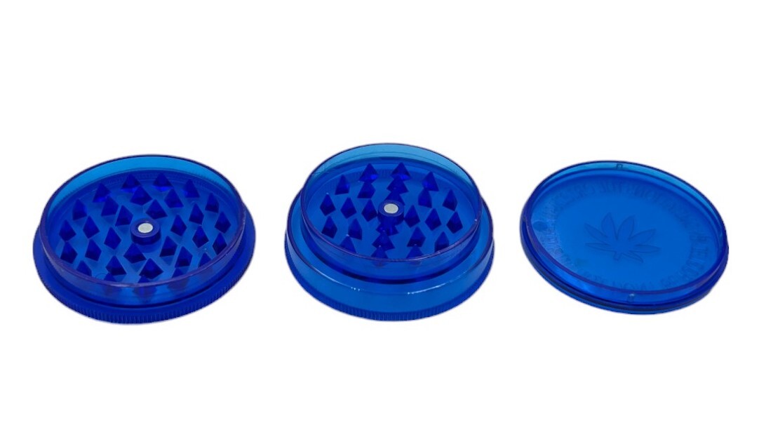 5.5cm 3-Layer Acrylic Manual Herb Tobacco Grinder - Blue