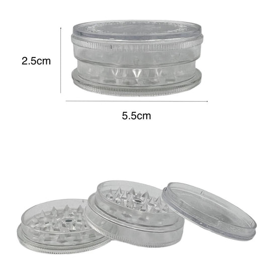 5.5cm Acrylic Manual Herb Tobacco Grinder - Clear