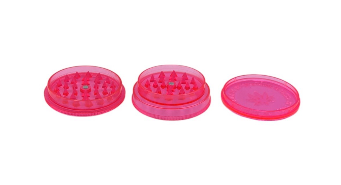 5.5cm 3-Layer Acrylic Manual Herb Tobacco Grinder - Pink