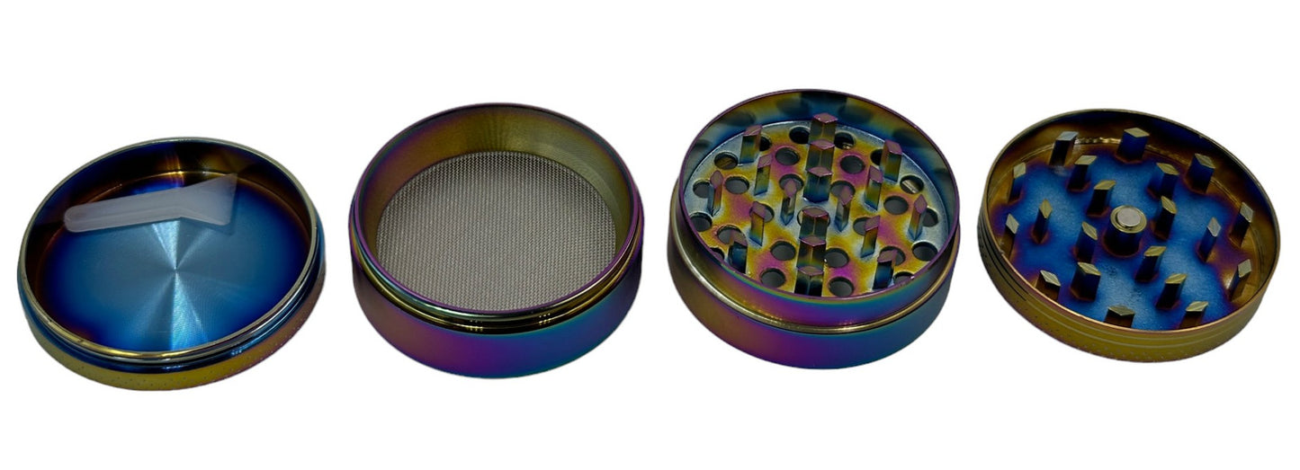 5cm Rainbow Herb Grinder 4 Layers - Multi-Colour