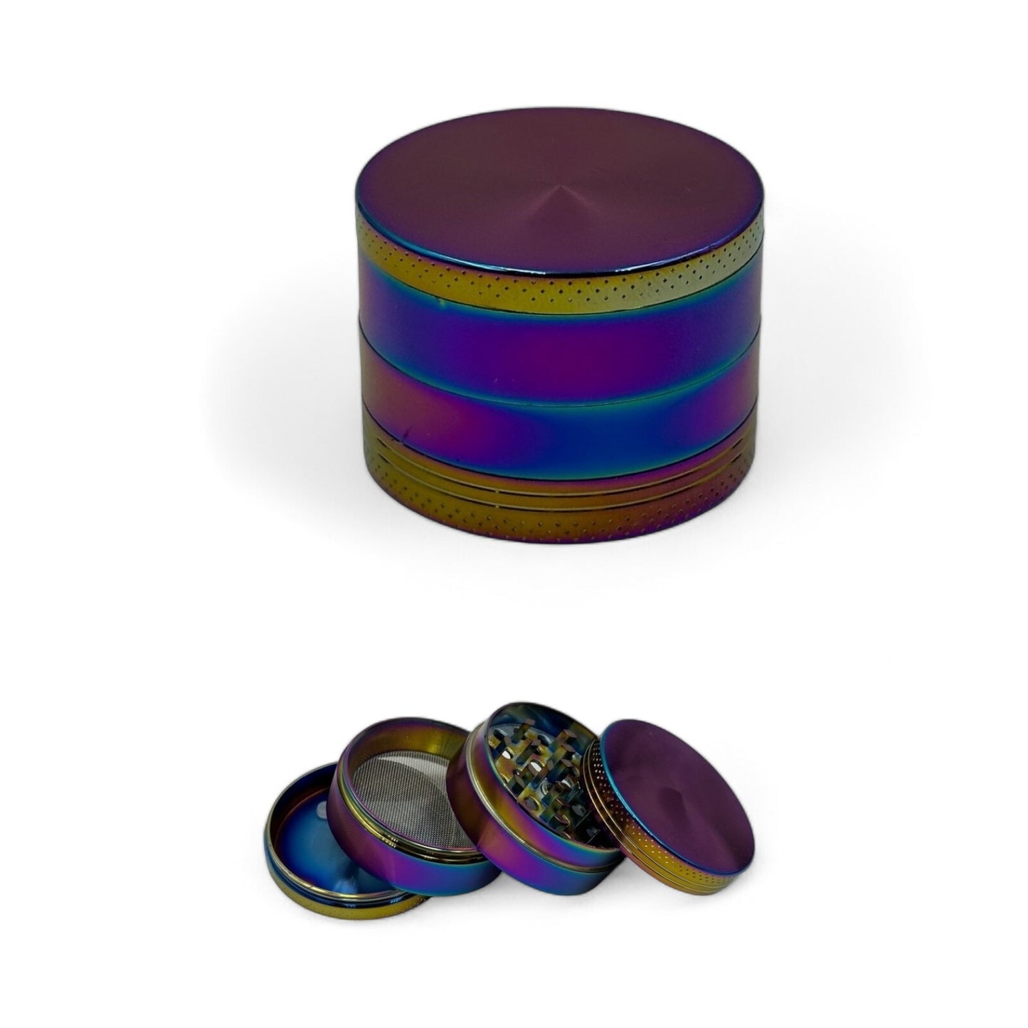 5cm Rainbow Herb Grinder 4 Layers - Multi-Colour