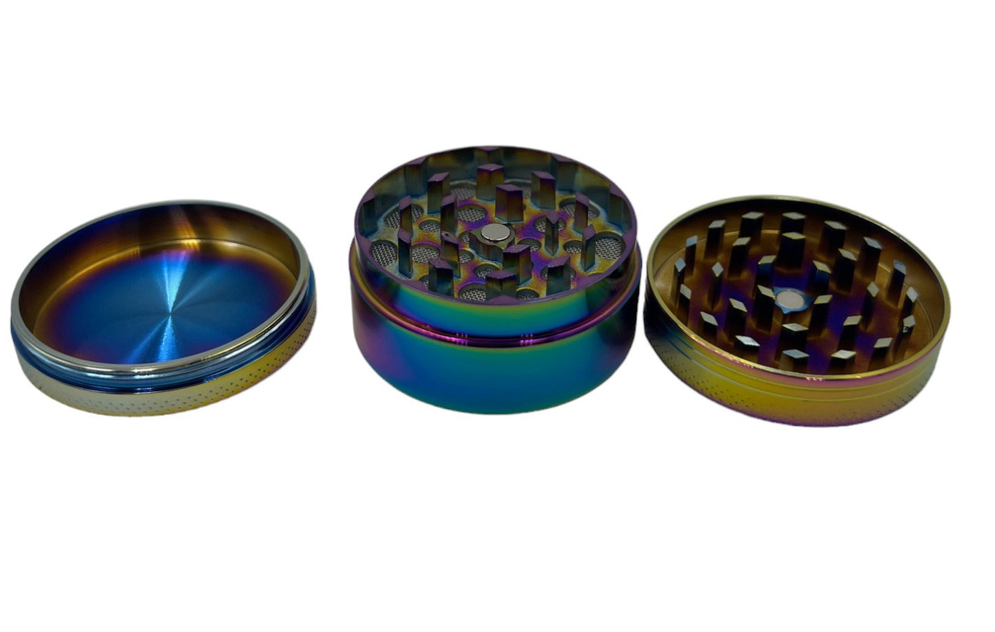 5cm Rainbow Herb Grinder 3 Layers - Leaf