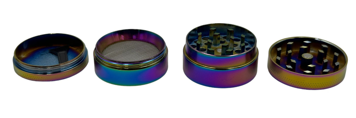 4cm Rainbow Herb Grinder 4 Layers - Multi-Colour