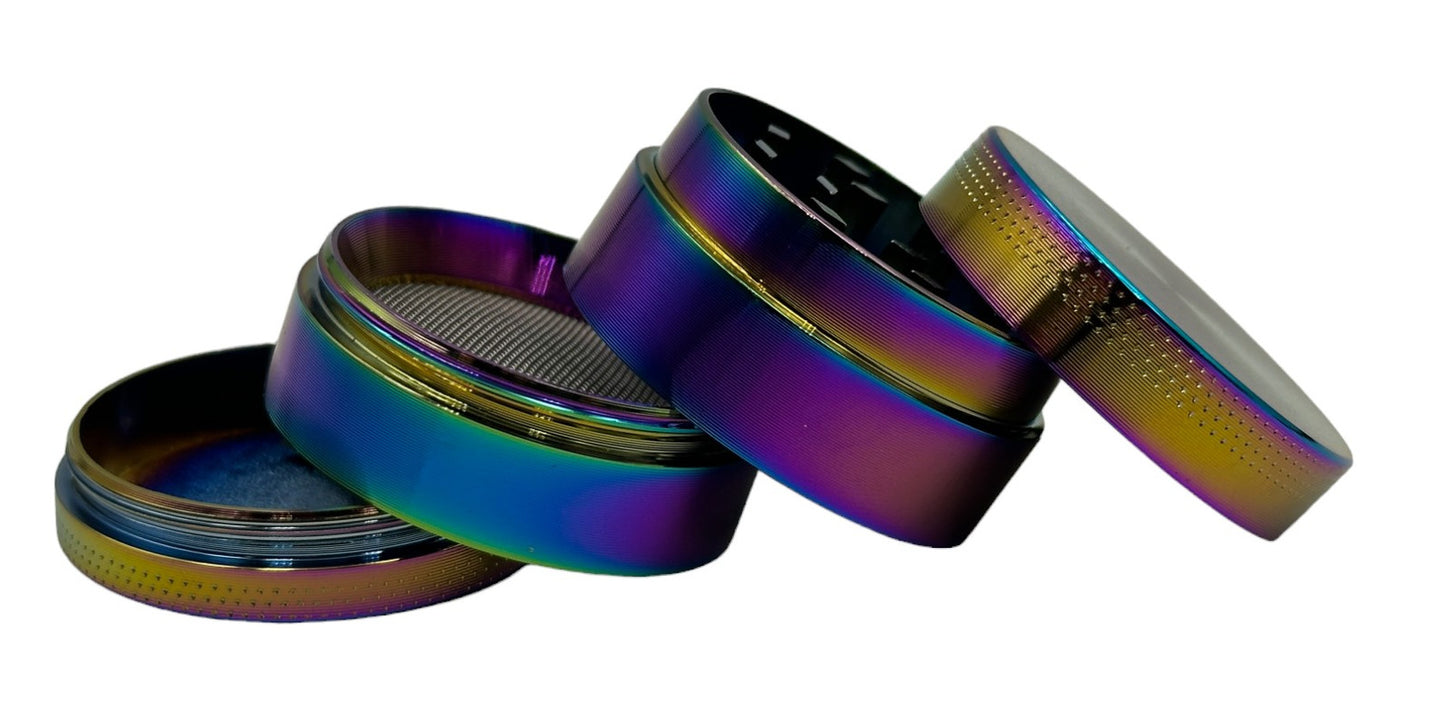 4cm Rainbow Herb Grinder 4 Layers - Multi-Colour