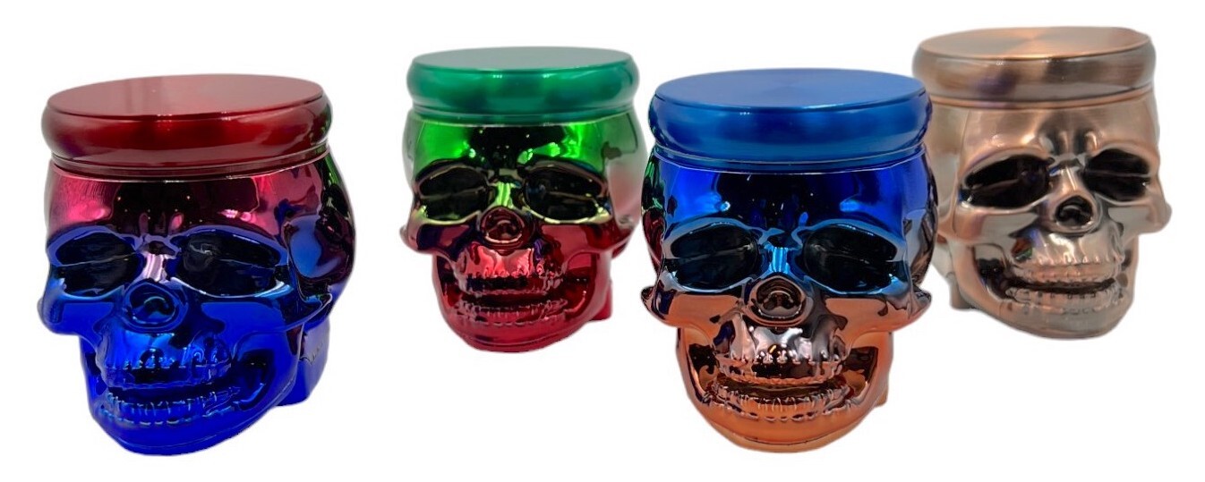 4-Pack 7cm Skull Herb Grinder 4 Layers Metal Crusher