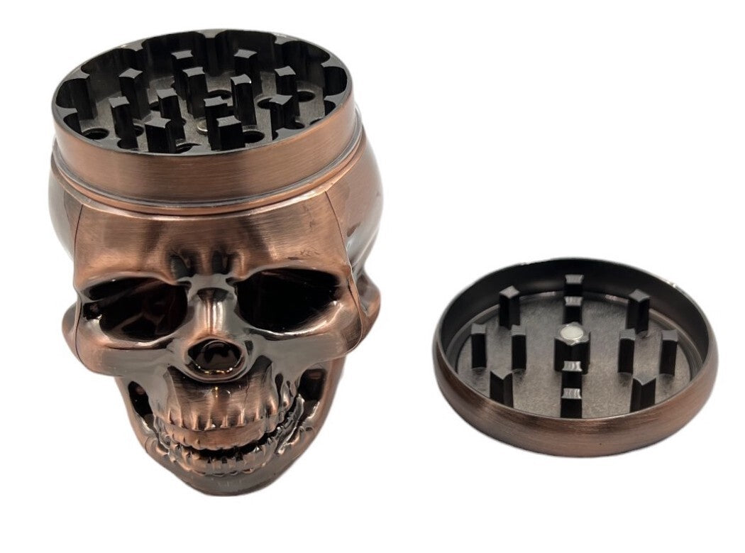 7cm Bronze Skull Herb Grinder 4 Layers Metal Crusher