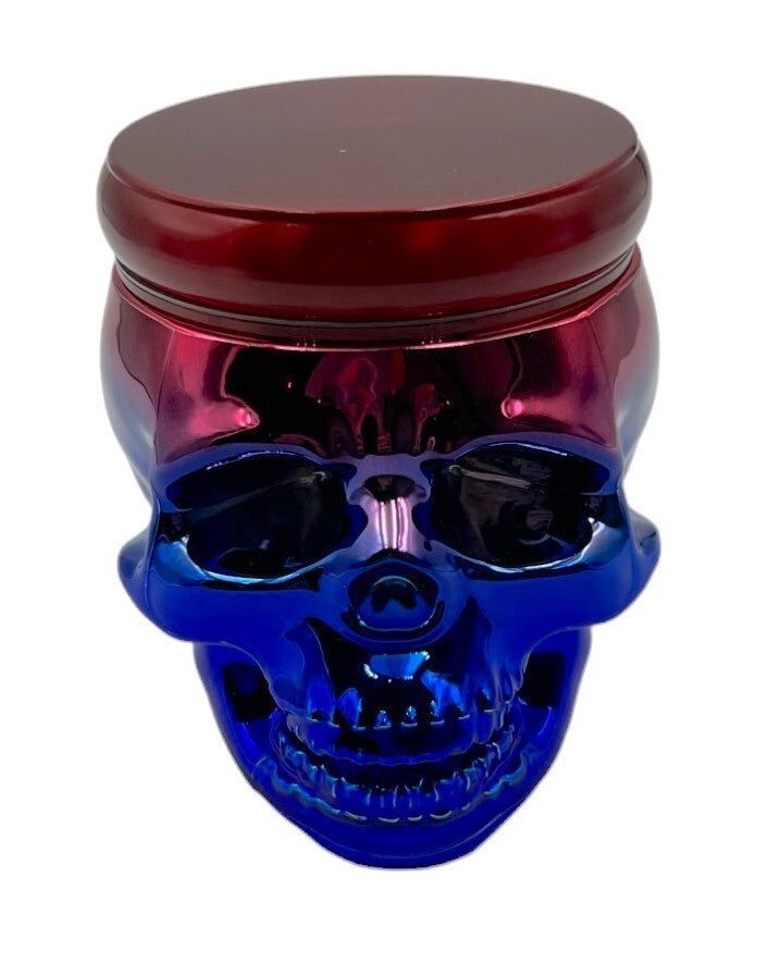 7cm Red Blue Skull Herb Grinder 4 Layers Metal Crusher