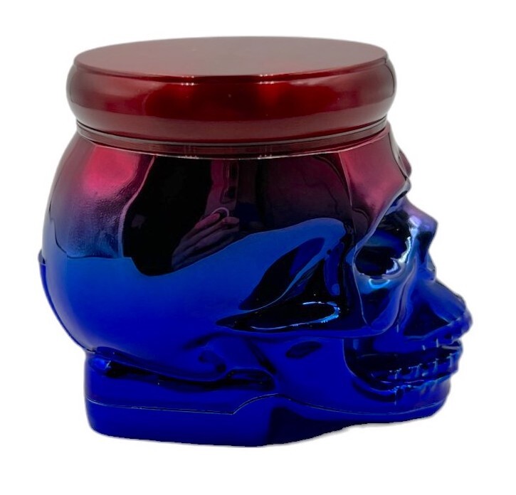 7cm Red Blue Skull Herb Grinder 4 Layers Metal Crusher