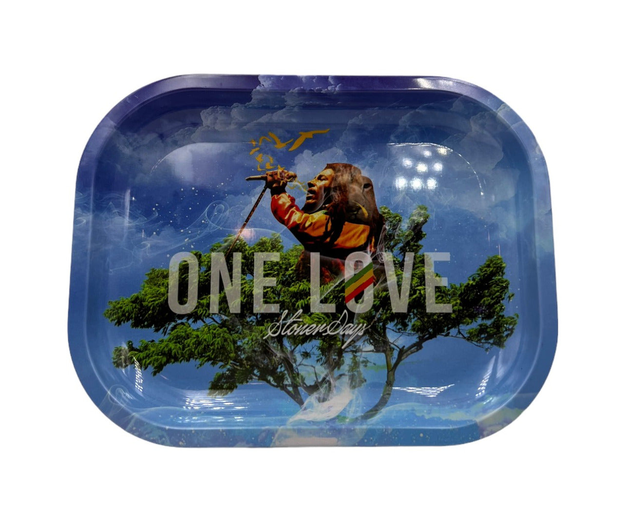 Bob Marley One Love Smoking Gift Set with Pipe, Grinder, Ashtray, and Rolling Tray