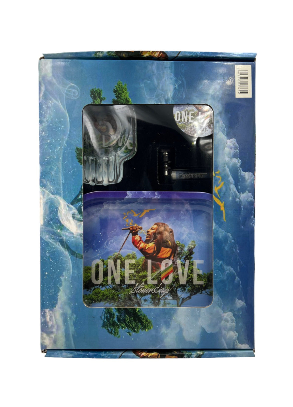 Bob Marley One Love Smoking Gift Set with Pipe, Grinder, Ashtray, and Rolling Tray