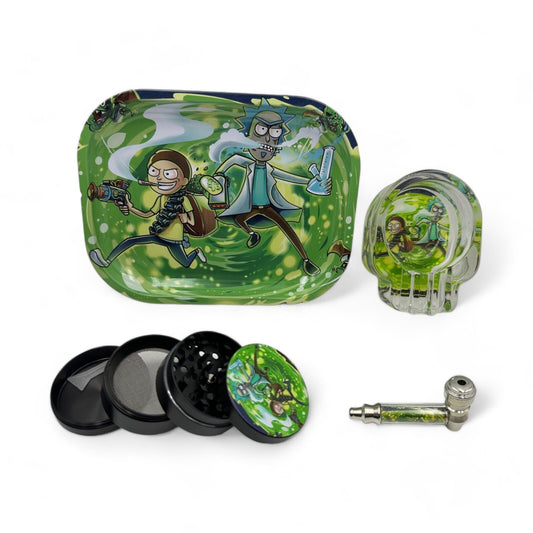 Smoking Gift Set with Pipe, Grinder, Ashtray, and Rolling Tray