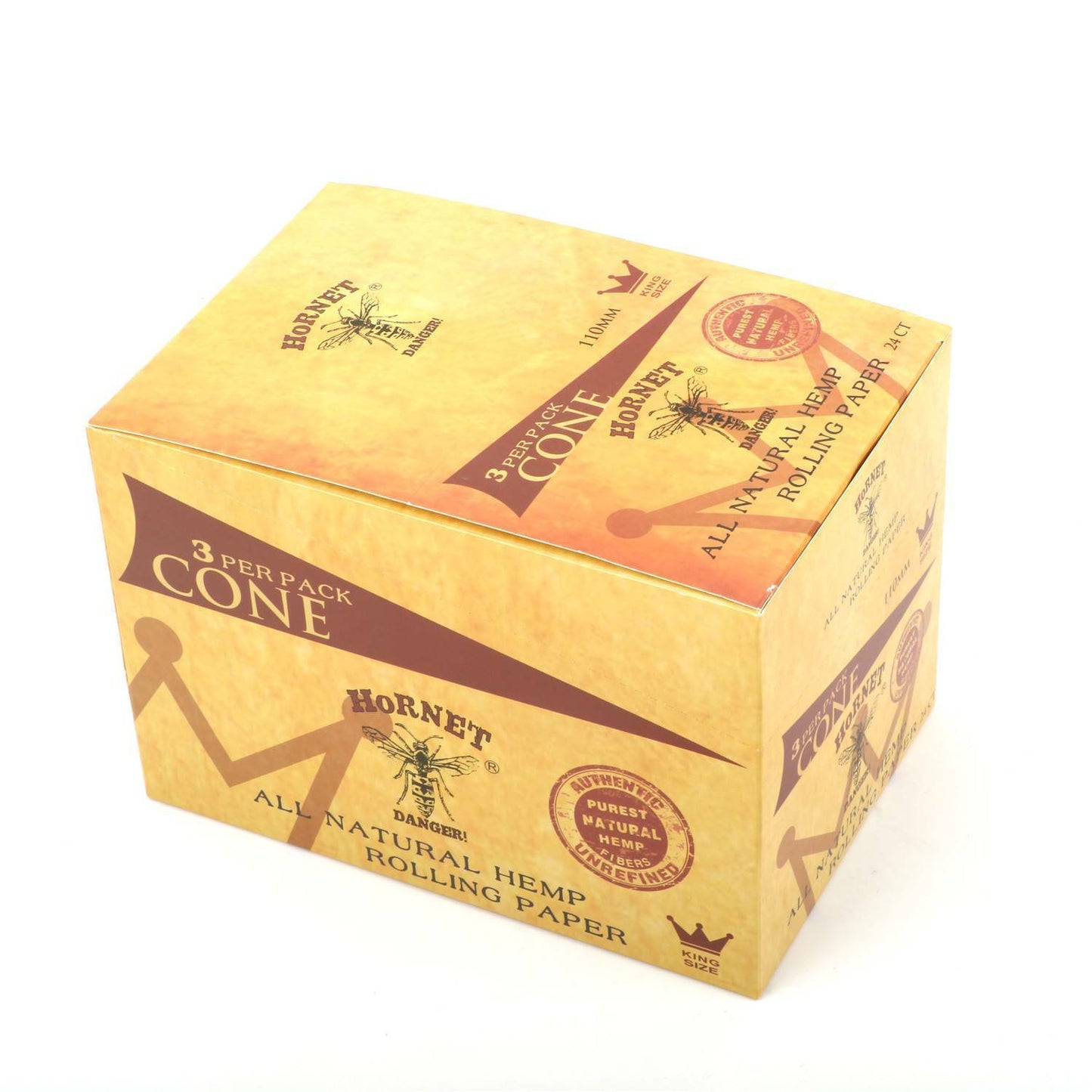 Box of HORNET King Size Natural Pre-Rolled Cones 72 PCS