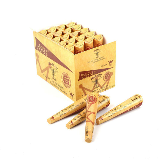 Box of HORNET King Size Natural Pre-Rolled Cones 72 PCS