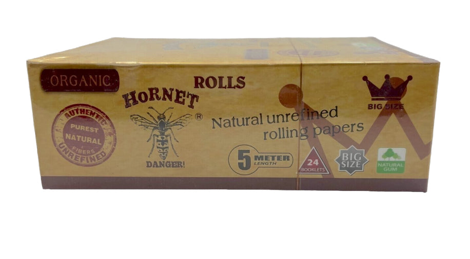 Box of 24 Hornet Organic Kingsize 5 Meter Rolls