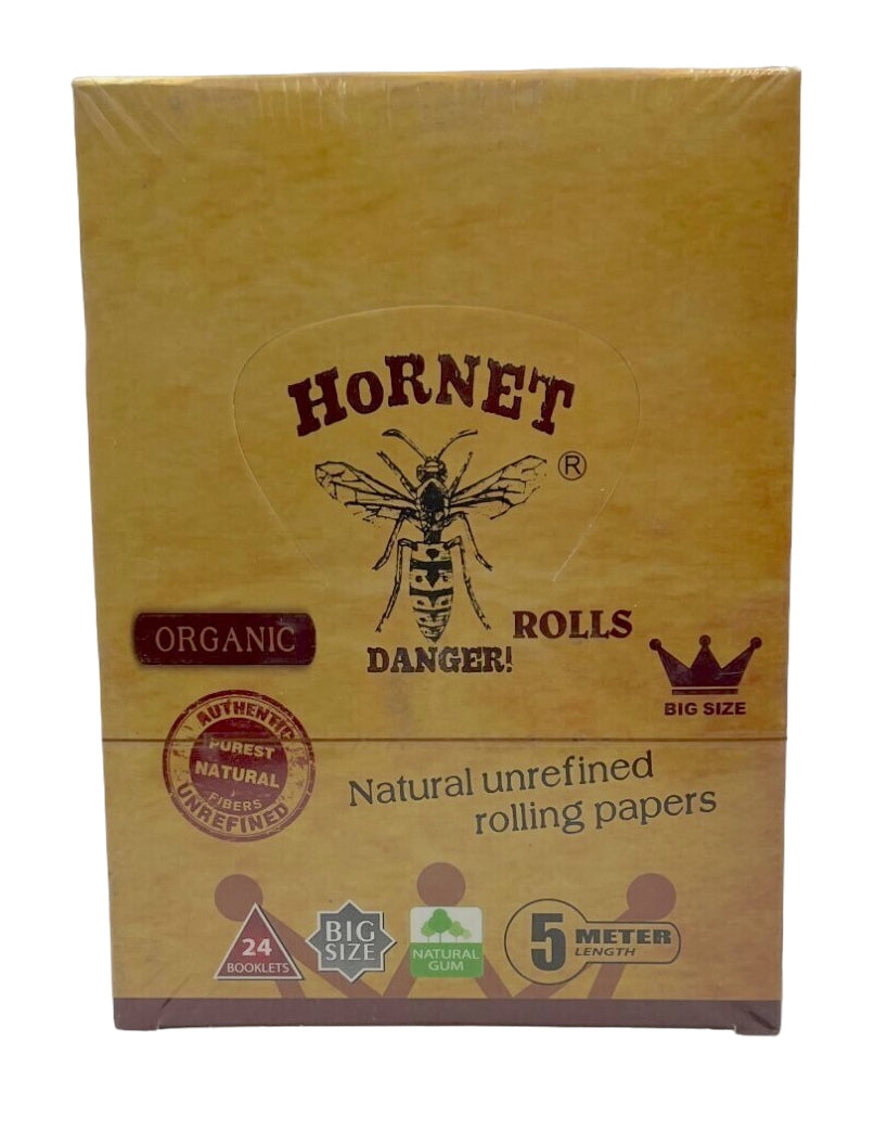 Box of 24 Hornet Organic Kingsize 5 Meter Rolls