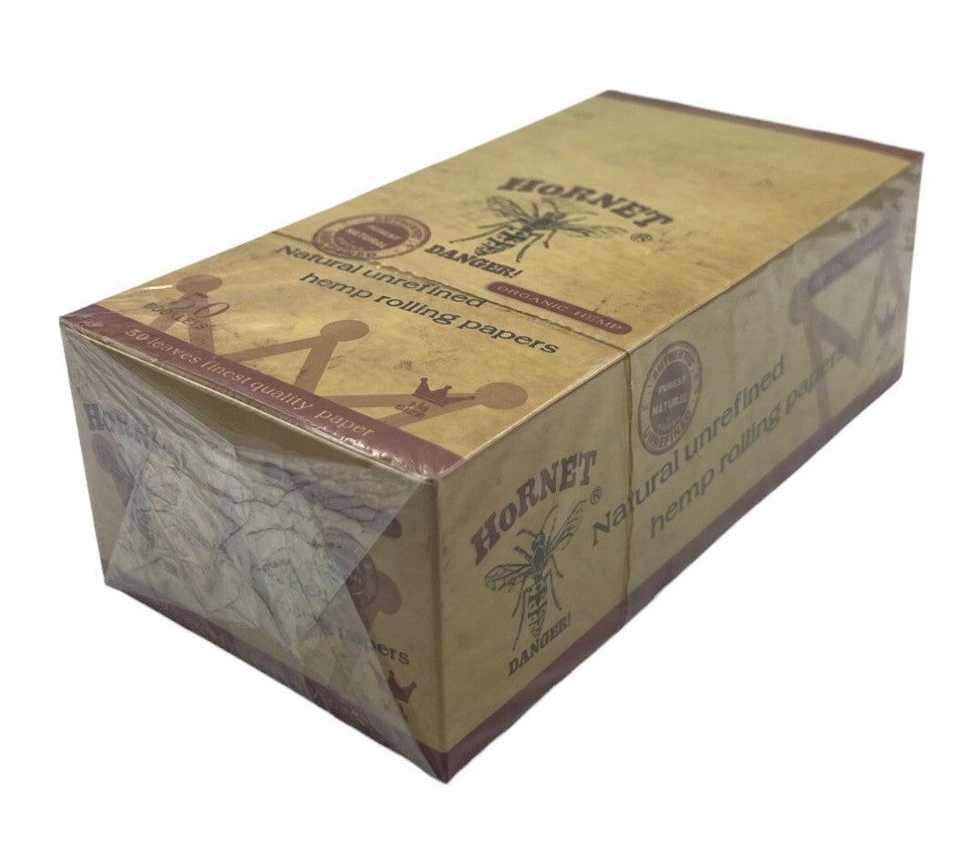 Box of 50 Hornet 1 1/4 Organic Unrefined Rolling Papers