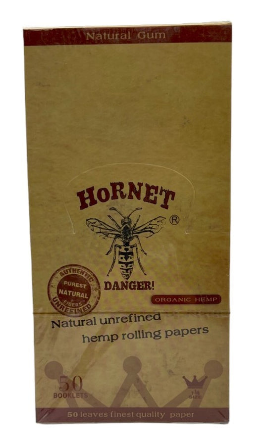 Box of 50 Hornet 1 1/4 Organic Unrefined Rolling Papers